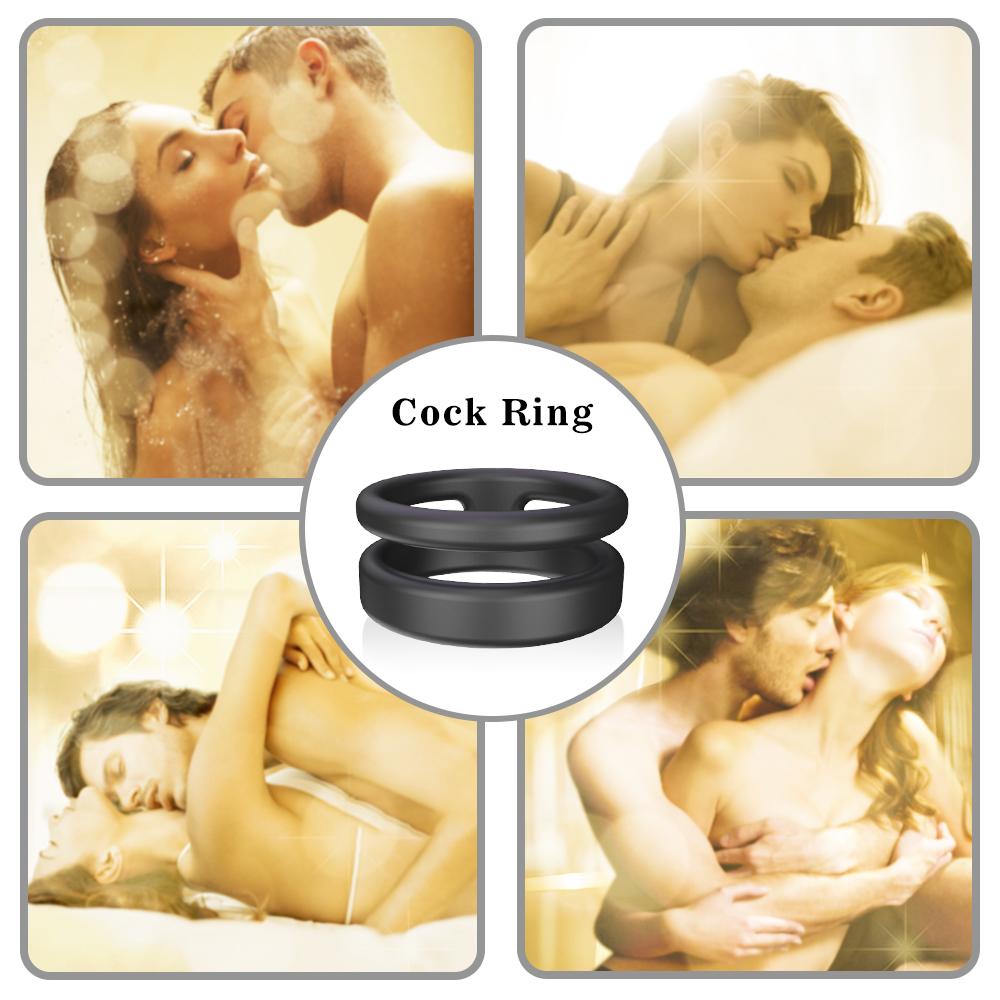 خاتم القضيب المزدوج من السيليكون من إس-هاندي لتعزيز الانتصاب