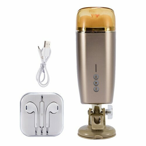 كوب استمناء هزاز من ريسور مع مهبل جيب واقعي الملمس يصدر أنينًا