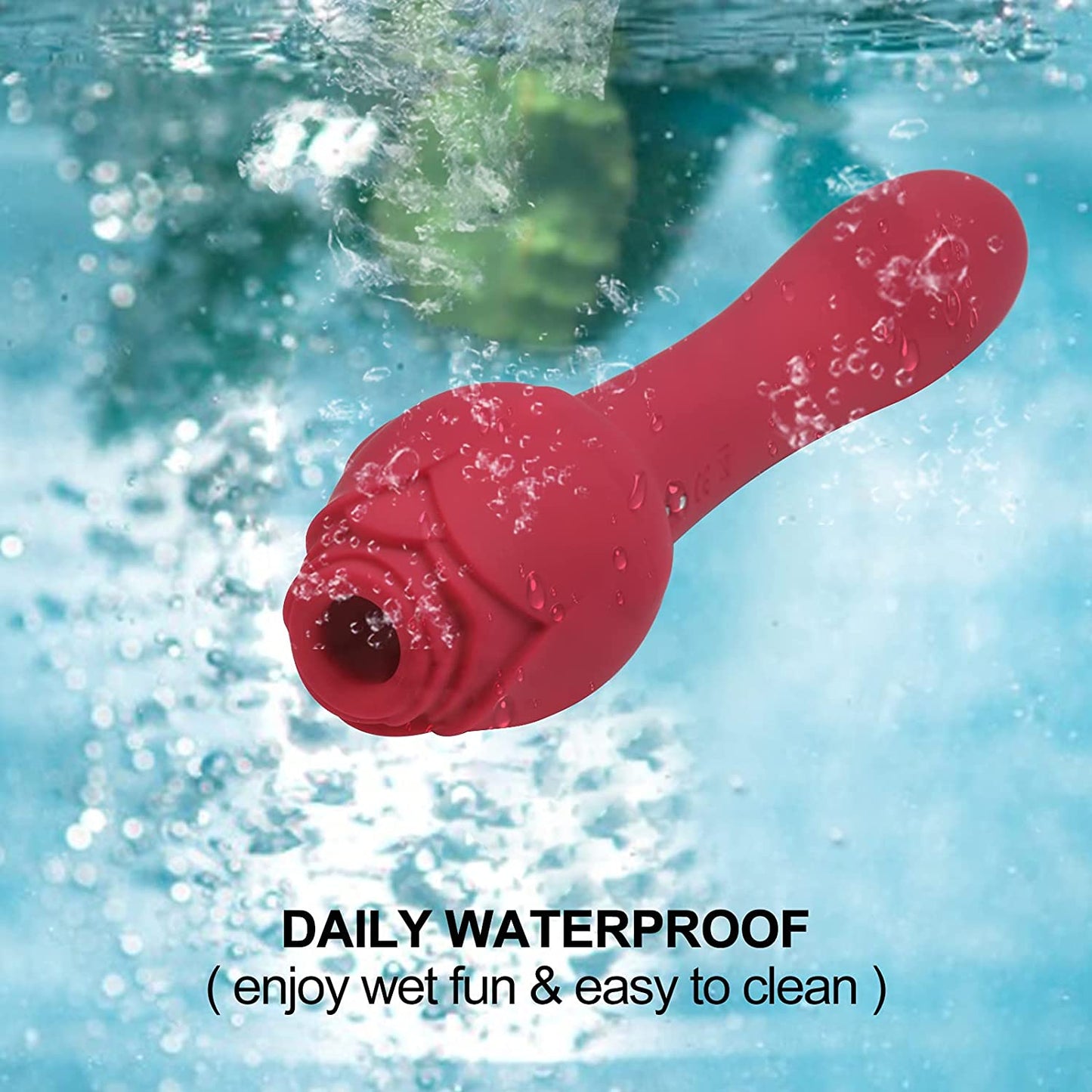 Rose Clitoral Sucking G Spot Vibrator, Clit Sucker Nipple Dildo Rabbit Vibrator with 5 Suction Patterns & 10 Strong Vibration