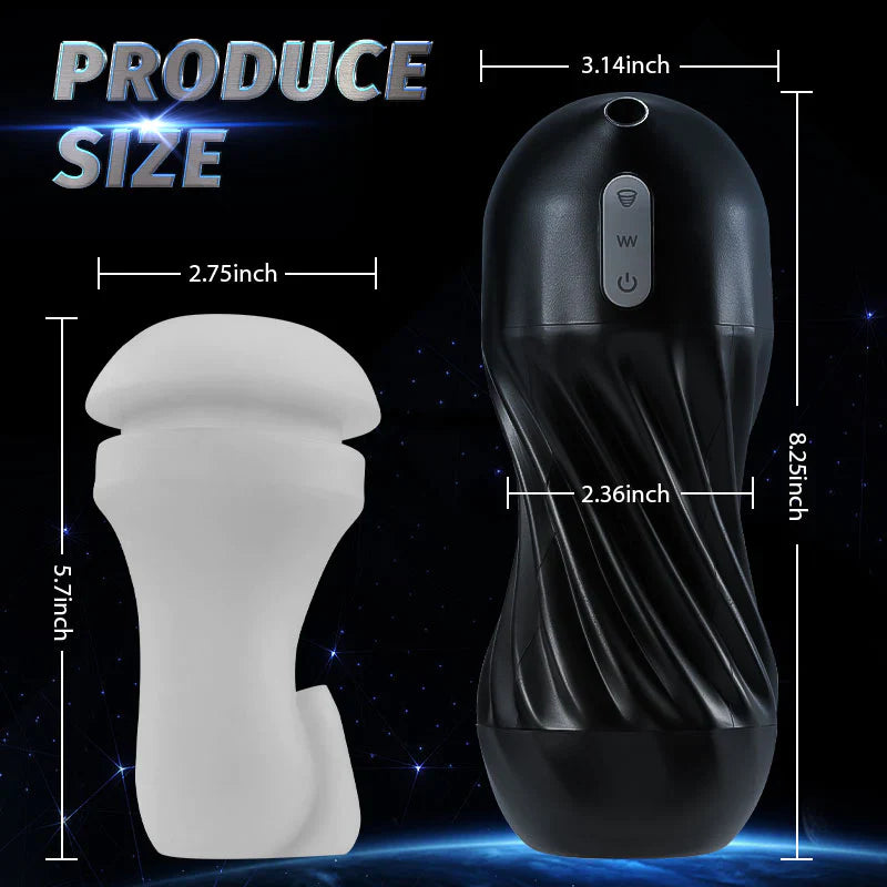 Black Cyclone 5 Vacunm Sucking 7 Vibration Modes Automatic Male Masturbation Cup