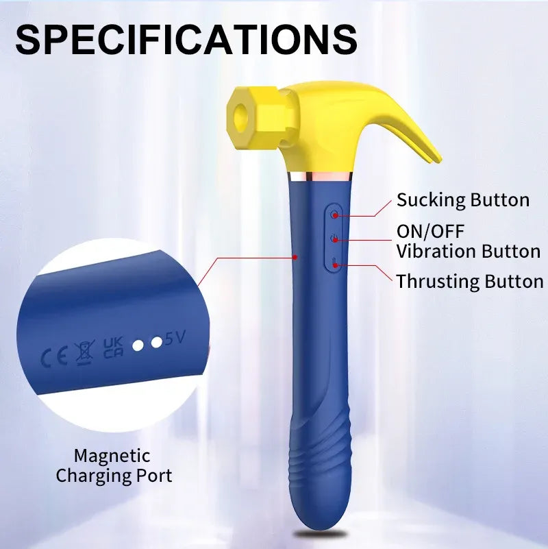 Vibrbud Love hammer - Vibrating Sucking Telescopic Hammer Vibrator