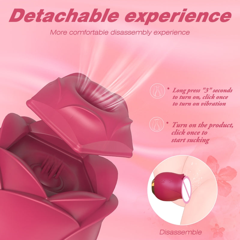 Rose Suction Clitoral Vibrator Stimulator Women