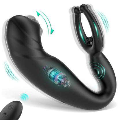 Acmejoy - Bead Massage P-spot 9 Vibrating Prostate Massager with Remote Control