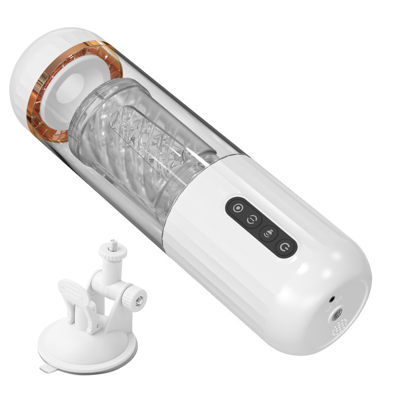 Vibrbud -White 10 Telescopic Rotation 10 Suction Automatic Male Masturbation