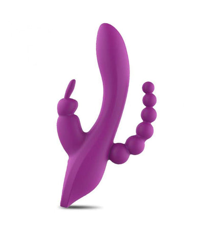 3-in-1 7 Vibrating Modes Rabbit G-Spot Stimulator Anal Dildo Vibrator