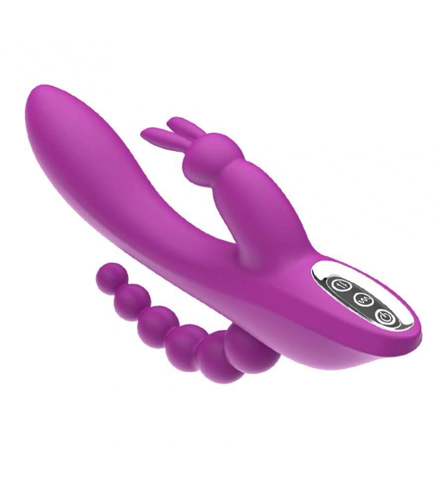 3-in-1 7 Vibrating Modes Rabbit G-Spot Stimulator Anal Dildo Vibrator