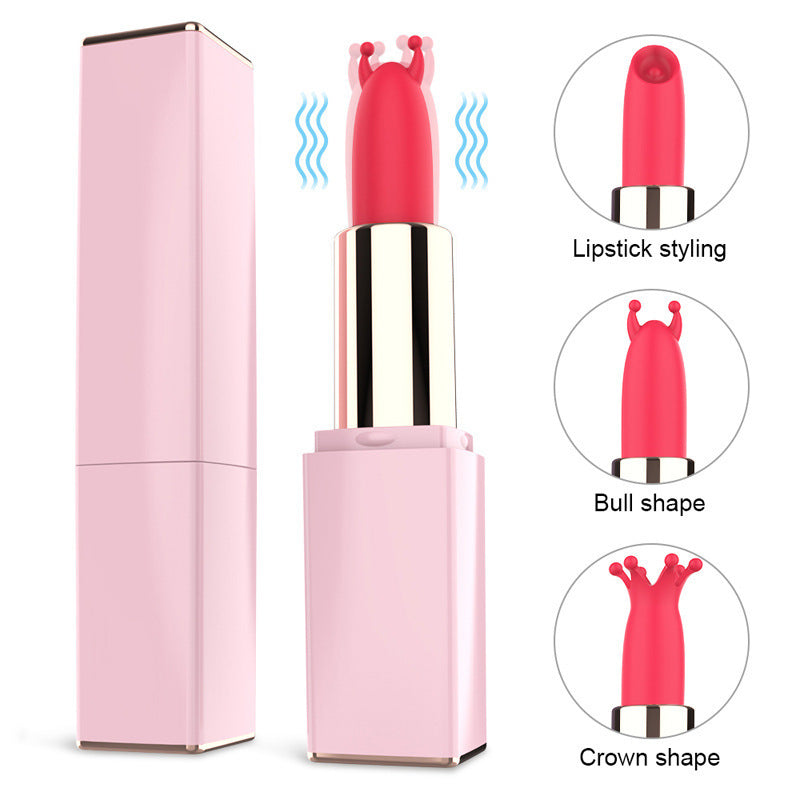 Rechargeable Multi Frequency Vibrating Lipstick Mini Egg Jumping Convertible