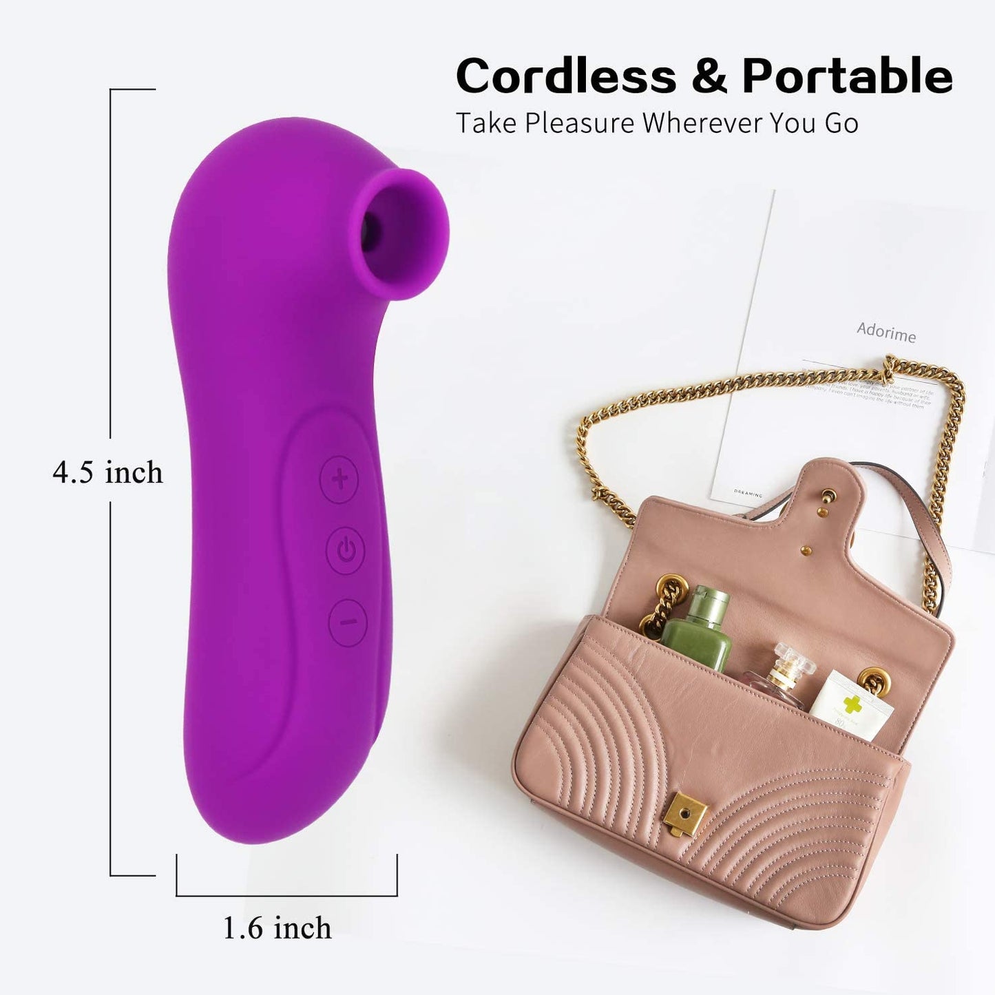 Clitoral Sucking Vibrator with 10 Intensities Modes， Waterproof Rechargeable Quiet Clitoris Nipples Suction Stimulator