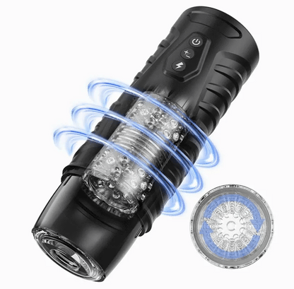 Adam-7 Thrusting & Rotating Modes with Strong Suction Cup for Penis Stimulation Male Masturbator Cup