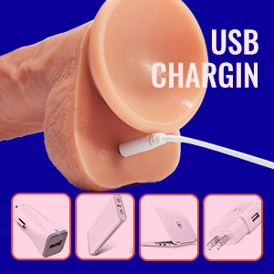 8.3-Inch 4 in 1 Thrusting Rotation Vibrating Heating Lifelike Dildo