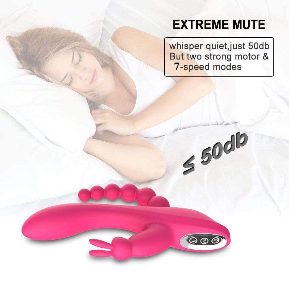 3-in-1 7 Vibrating Modes Rabbit G-Spot Stimulator Anal Dildo Vibrator