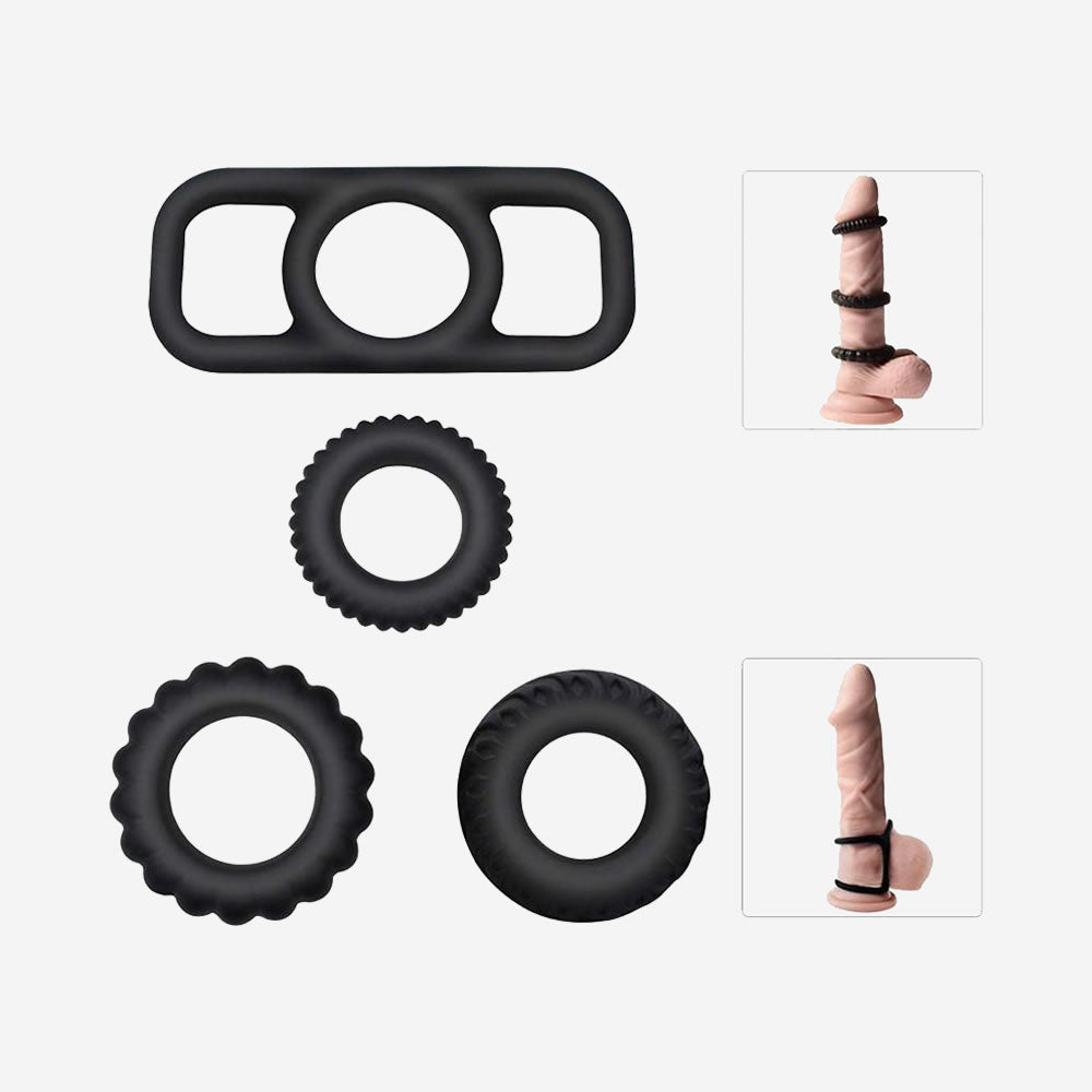 1.1-Inch Stamina Trainer Erection Enhancer 4 Separated Penis Ring