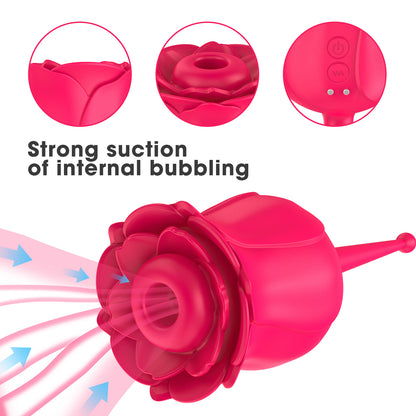Rose Toys, Sucking Vibrator With Intense Suction 2 in 1 Vaginal Clitoris Stimulation