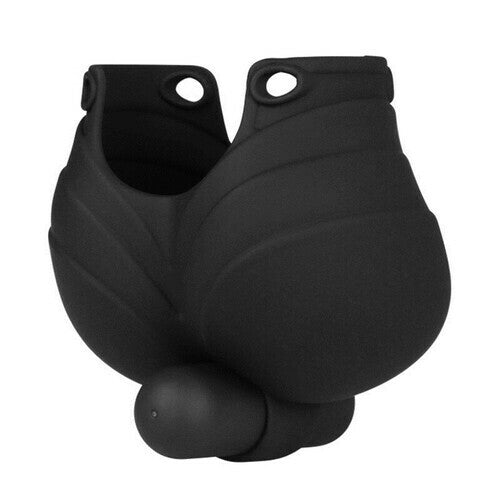 Soft Silicone 10-Speeds Vibration Scrotum Cap Cock Ring