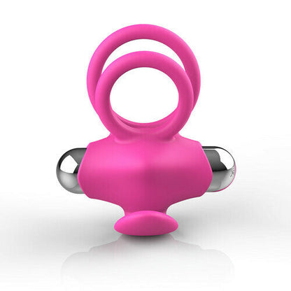 4 Color Dual Cock Rings with Vibrating Clit Stimulator