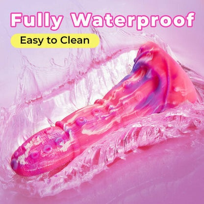 Leo 8 Inch Monster Silicone Rainbow Dildo with Suction Cup