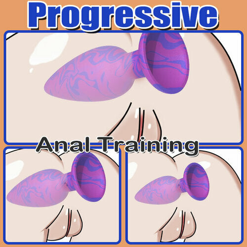 Eli Progressive Anal Training Flared Base Silicone Butt Plugs Set (3 PCS)