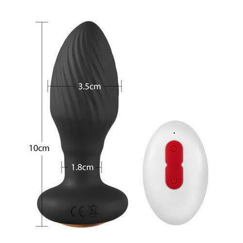 Acmejoy 8 Rotating & Vibrating Remote Control Anal Plug