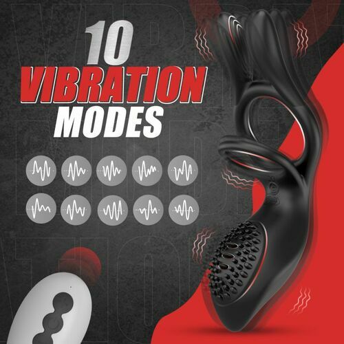 AcmeJoy 10 Vibrating Remote Control Rabbit Cock Ring