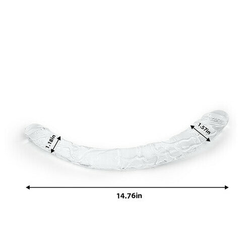 LELE Transparent Double-ended Manual Dildo 14.76 Inch