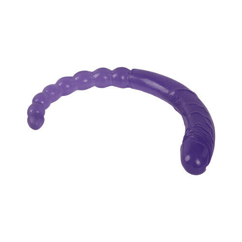 AcmeJoy  Purple Double-ended Manual Anal Beads and Glans 2 in 1 Dildo 18.5 Inch
