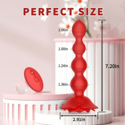 AcmeJoy 10 Vibrations and 360¡ã Twisting Silicone Anal Beads