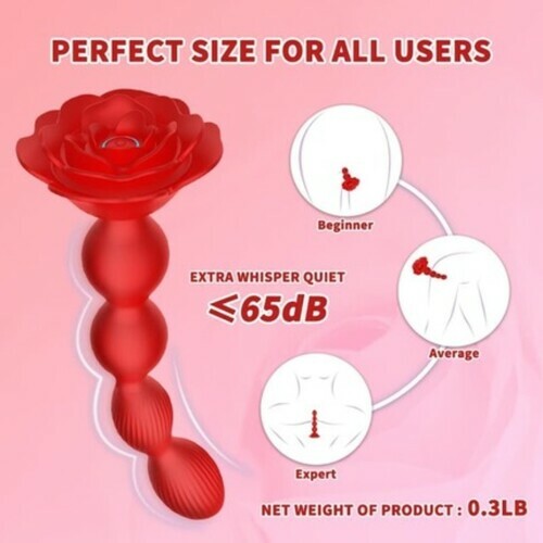 AcmeJoy 10 Vibrations and 360¡ã Twisting Silicone Anal Beads