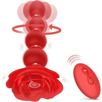 AcmeJoy 10 Vibrations and 360¡ã Twisting Silicone Anal Beads