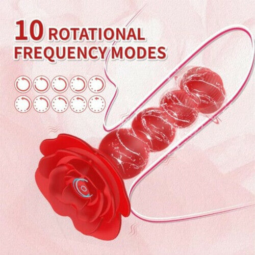 AcmeJoy 10 Vibrations and 360¡ã Twisting Silicone Anal Beads
