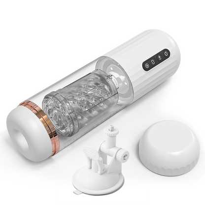 Vibrbud -White 10 Telescopic Rotation 10 Suction Automatic Male Masturbation
