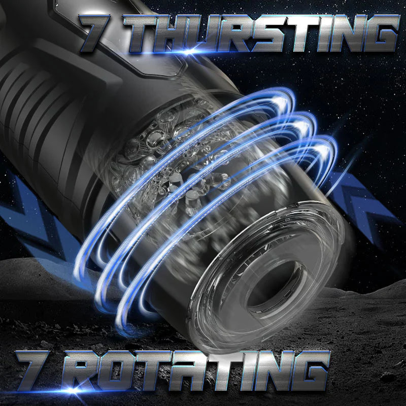 Adam-7 Thrusting & Rotating Modes with Strong Suction Cup for Penis Stimulation Male Masturbator Cup