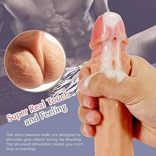 8.5-Inch 8 Mode Vibrating Thrusting Rotating Heating Remote Control Realistic Dildo