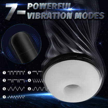 Black Cyclone 5 Vacunm Sucking 7 Vibration Modes Automatic Male Masturbation Cup