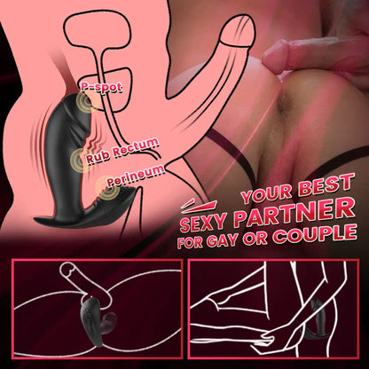 Codie 10 Vibrating Remote Control Rolling Bead Butt Plug Prastate Massager