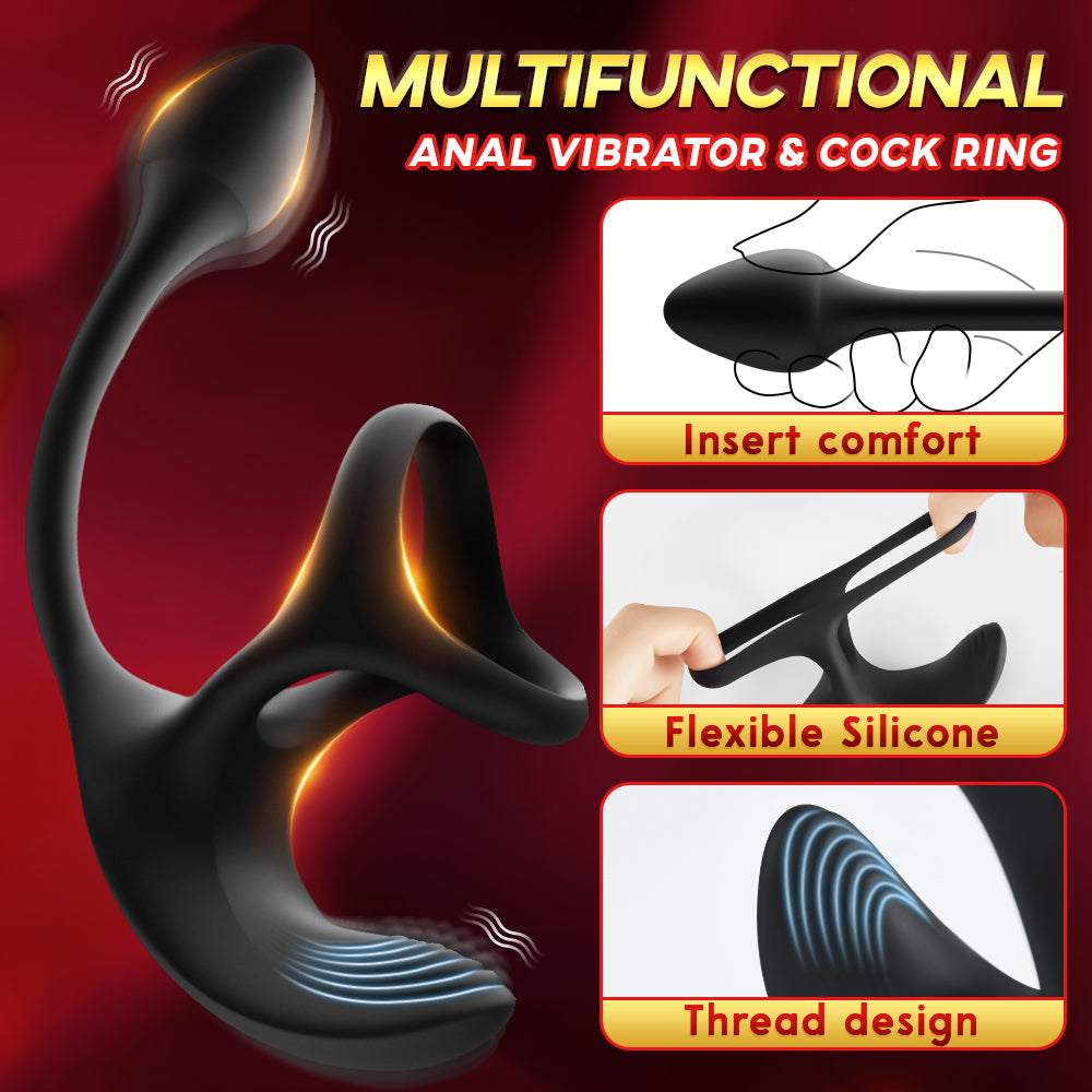 Zenith - Spherical Vibrating Anal Plug with Penis Rings