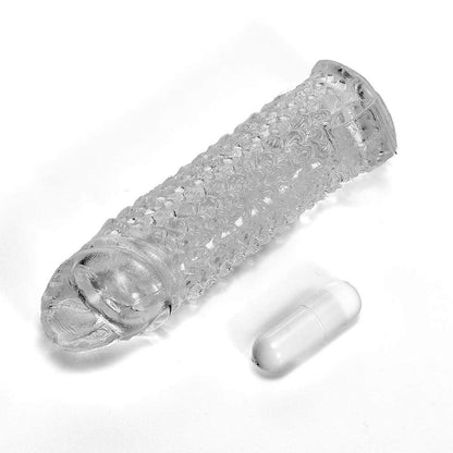 5.5" Transparent thicken lengthen vibrating penis sleeve