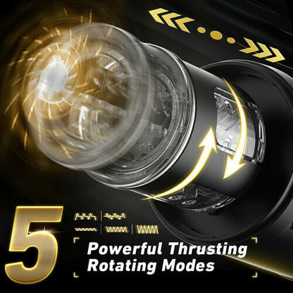 3 in 1 Automatic Masturbator Cup With 5 Thrusting&Rotating&Sucking Functions