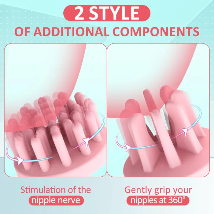 10 Vibration 360 Rotational Stimulation Nipple Suckers