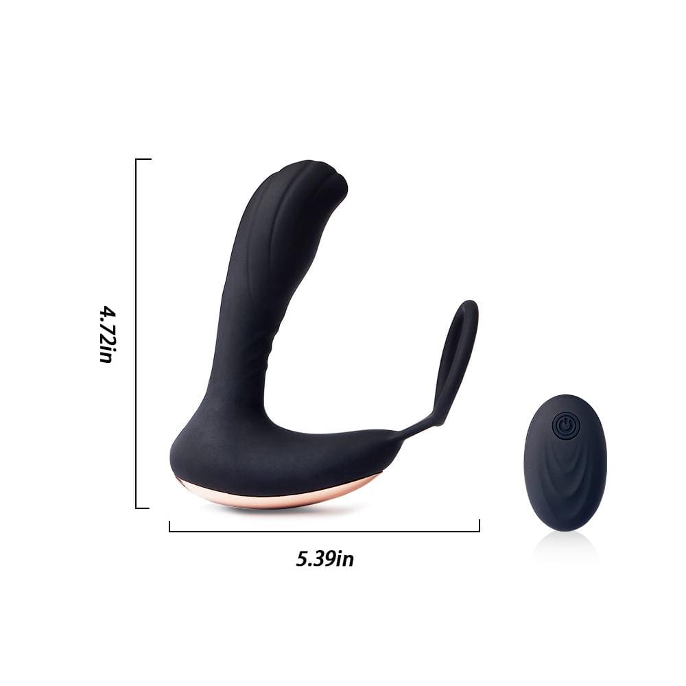 Remote Control 7-Frequency Vibration Prostate Stimulator with Penis Ri