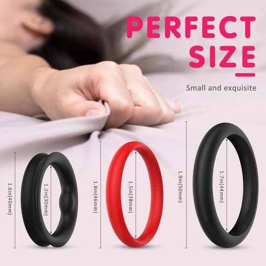 S-HANDE 1.5-Inch Premium Stretchy Longer Harder Stronger Erection Cock Ring Set