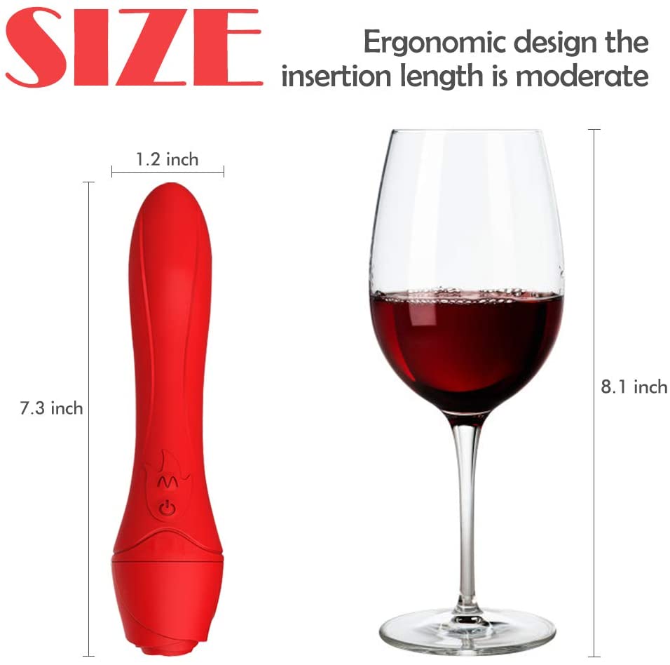 G Spot Vibrator Dildo with 10 Strong Rose Vibrator Roating Heating Modes for Quick Orgasm for Effortless Insertion Clitoris Nipple Vagina Massagers