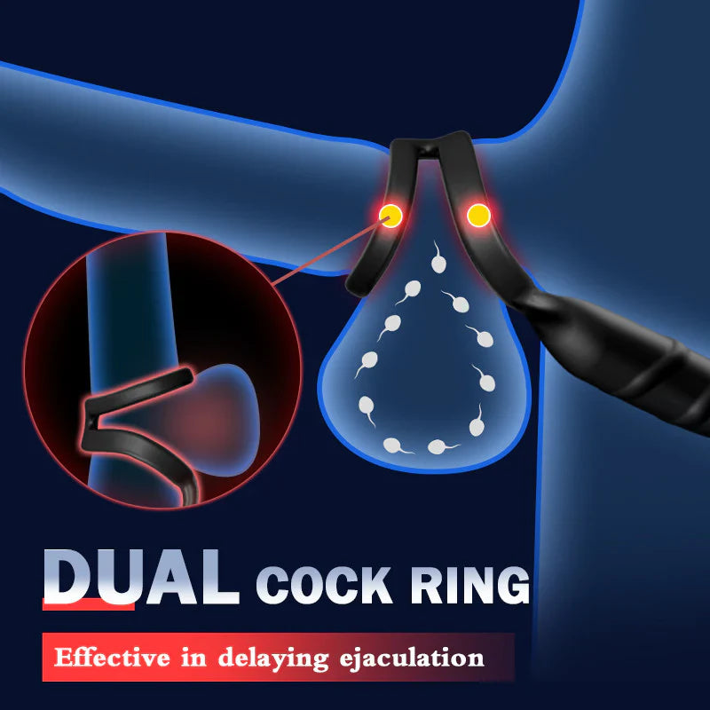 Lustytime 2 In 1 8 Thrusting 8 Vibration Cock Ring Anal Vibrator