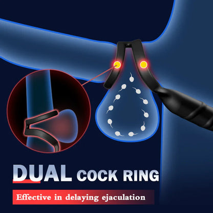 Lustytime 2 In 1 8 Thrusting 8 Vibration Cock Ring Anal Vibrator