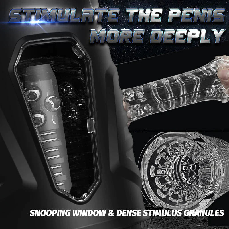 Adam-7 Thrusting & Rotating Modes with Strong Suction Cup for Penis Stimulation Male Masturbator Cup