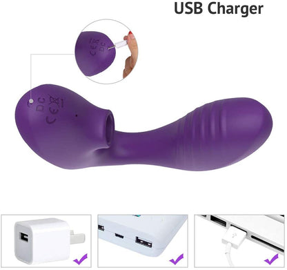 Clitoral Sucking Vibrator, G Spot Dildo Clit Stimulator With 10 Suction And Vibration Patterns
