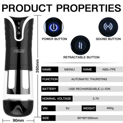 كوب استمناء رجالي رباعي الأبعاد أوتوماتيكي الدفع من YEAIN