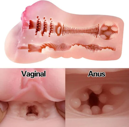 Pocket Pussy Male Masturbation Sex Toys with Realistic 3D Vagina and Tight Anus. Portable Man Masturbation Stroker Adult Sex Doll