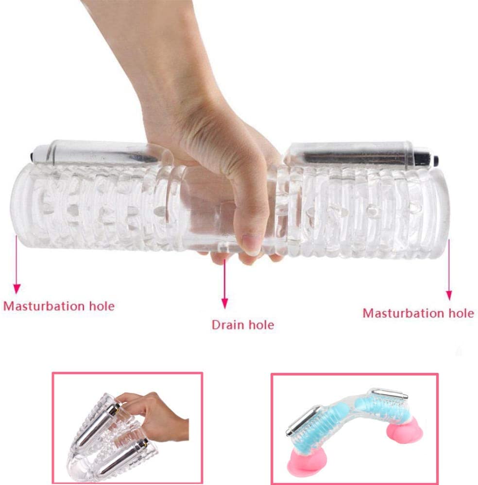 Double Stroker toy for couples men women male penis massager 2 cover male masturbation