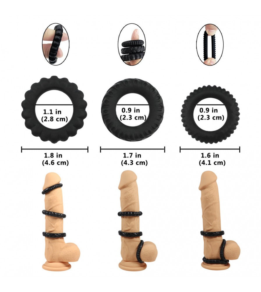 1.1-Inch Stamina Trainer Erection Enhancer 4 Separated Penis Ring