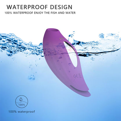 Clitoral Sucking Licking Vibrator with 10 Powerful Vibrations 5 Intensity Suctions, 2 in 1 Waterproof Clit Sucker Nipple Stimulator